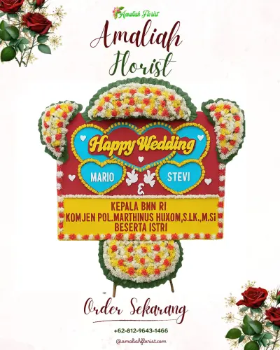 Karangan Papan Bunga Pernikahan di Cisauk